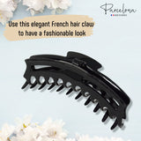 Parcelona French Bend Narrow Extra Large Jumbo Black Jaw Hair Claw Clip
