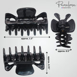 Parcelona French Classic Small 1 1/2" Celluloid Acetate Set of 2 Hair Claws