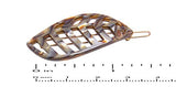 French Amie Leaf Small Tokyo & Onyx Handmade Barrette Snap on Hair Pin Clip