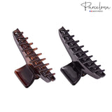 Parcelona French PINCH Medium Set of 2 Tortoise Shell Black Jaw Hair Claw Clip