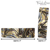 French Amie Medium Fine Wide Rectangular Handmade Automatic Hair Barrette Clip