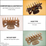 Parcelona French Classic 1.5" Small Celluloid Set of 3 Hair Claws for Women