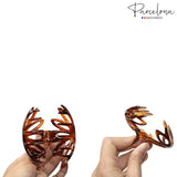 Parcelona French Lotus Shell Large 3 1/4" Cellulose Hair Claw Clip 2 Pieces