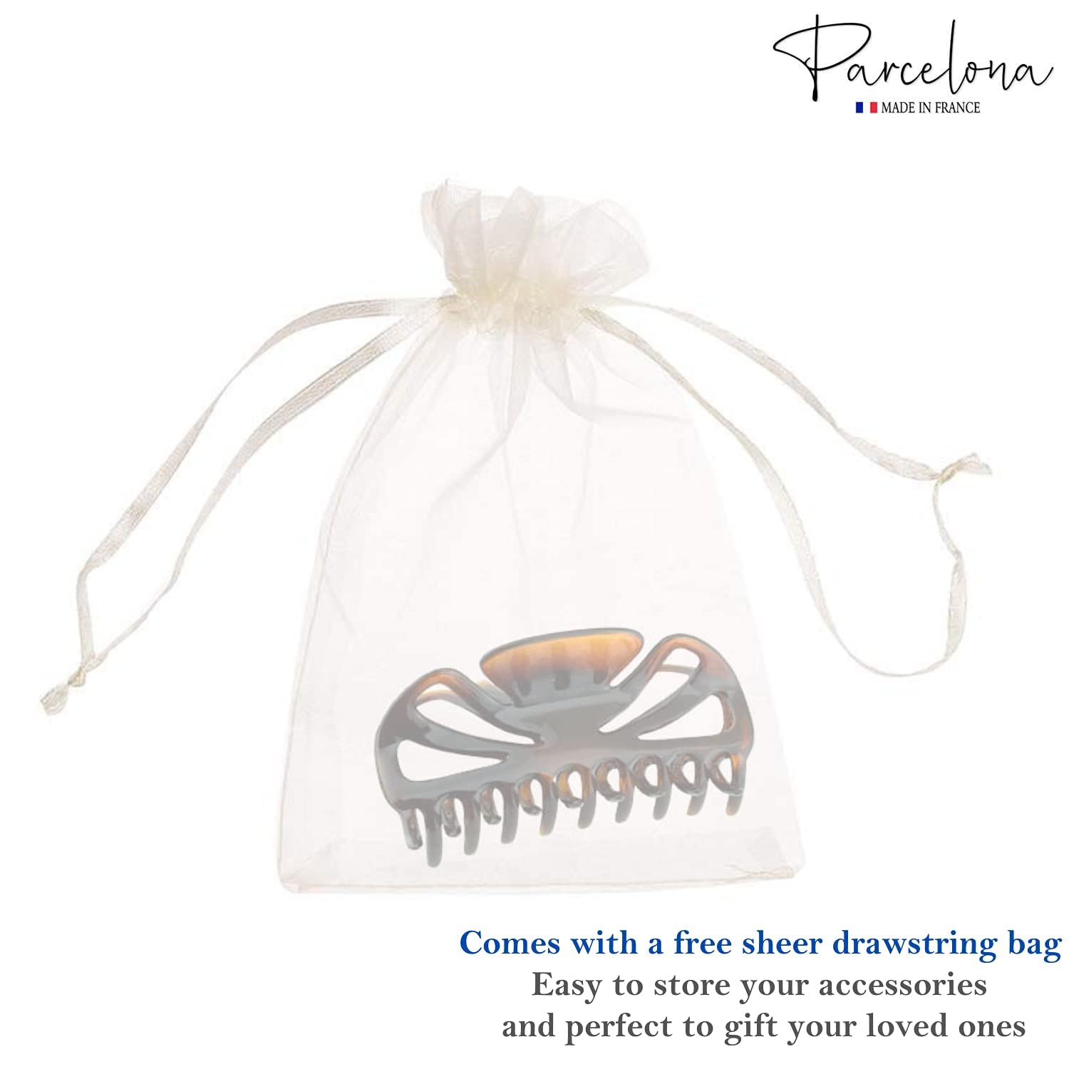 Parcelona French Glossy Belle Large Cellulose Hair Claw for Women