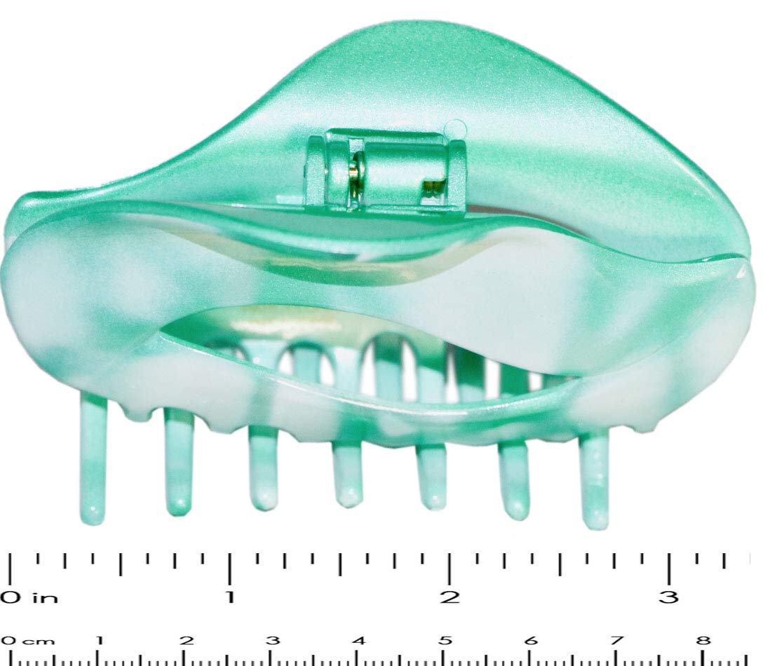 Parcelona French Swift Mint Green and White Medium Hair Claw