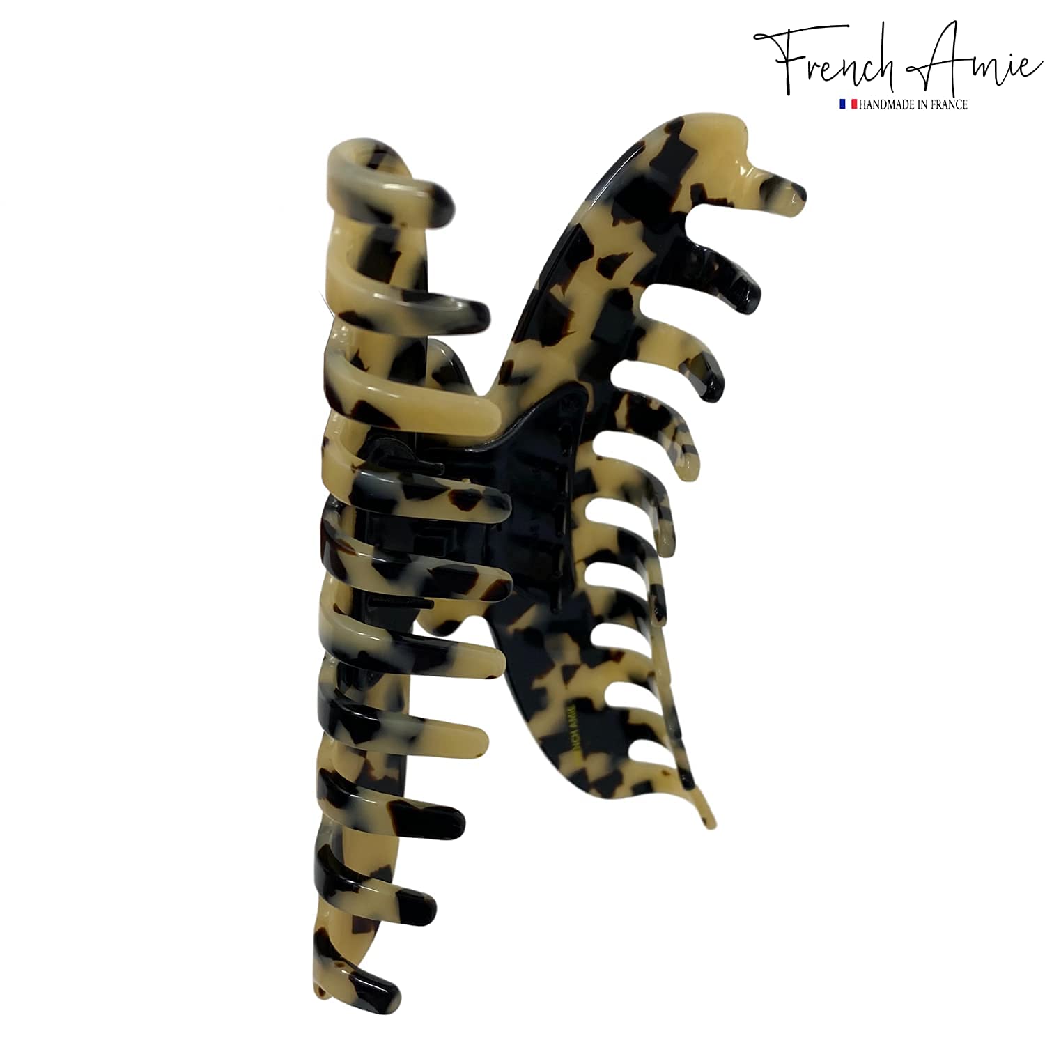 French Amie Contour Large 4 ¾” Cellulose Handmade Jaw Hair Claw Clip for Women