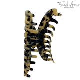 French Amie Contour Large 4 ¾” Celluloid Handmade Jaw Hair Claw Clip for Women