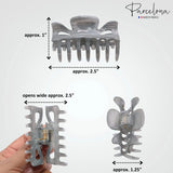 Parcelona French Classic Small 2.5" Celluloid Set of 2 Jaw Hair Claws for Women