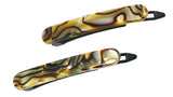 French Amie Mini Onyx Silver Grey Set of 2 Handmade No Metal Hair Barrettes