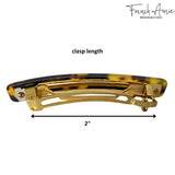 French Amie Small 2 1/4" Celluloid Handmade Hair Clip Barrette for Women