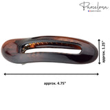 Parcelona French Oval Slider Large 4.75" Celluloid Side Hair Claw Clips(2 Pcs)