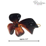 Parcelona French Lunaria Flower Small Shell Celluloid Snap on Hair Pin Barrette