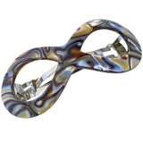 French Amie Infinity Loop 3” Celluloid Handmade Automatic Hair Barrette