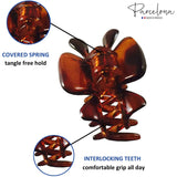 Parcelona French Classic 1.5" Small Celluloid Set of 3 Hair Claws for Women
