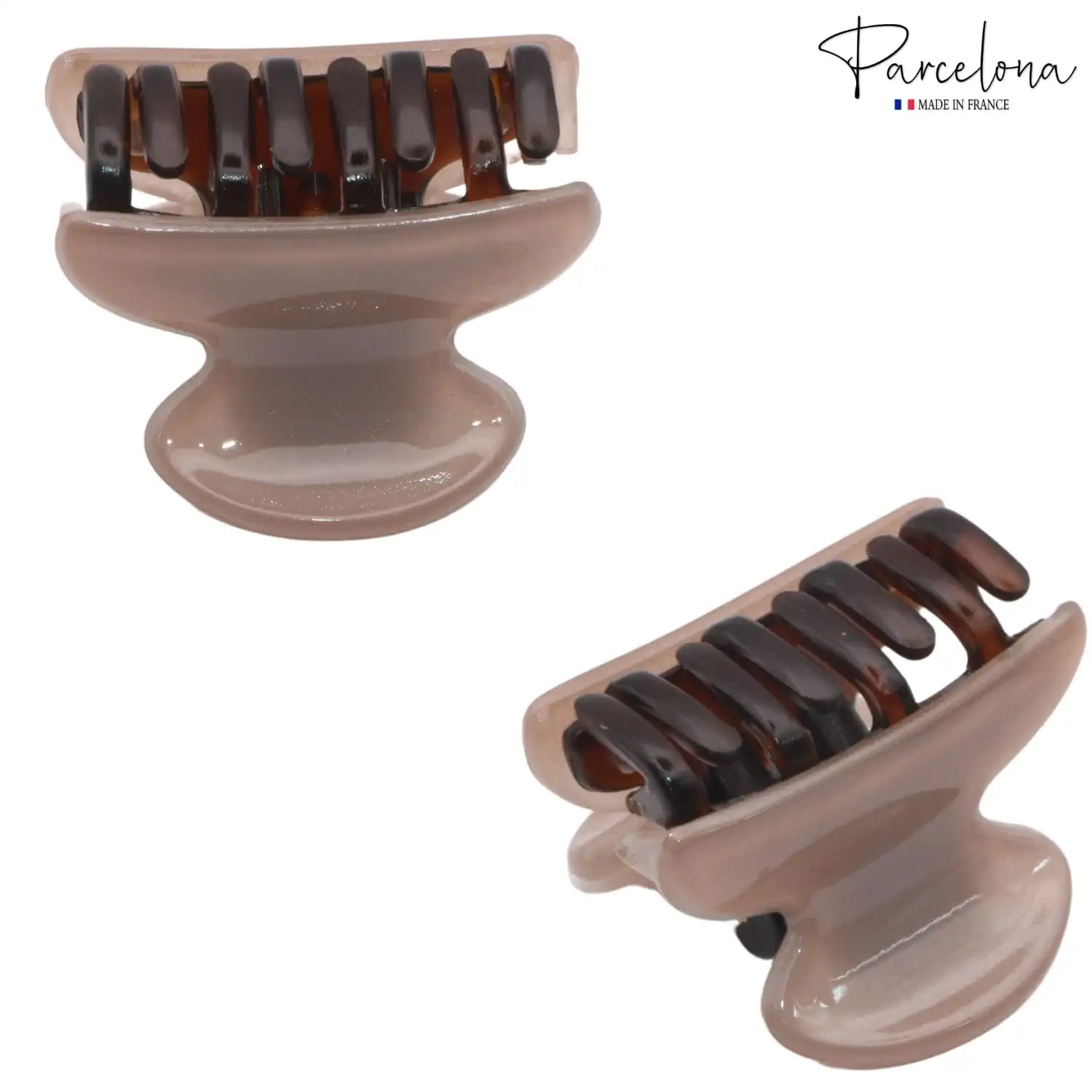 Parcelona French Glossy Oval Very Small 1.25" Cellulose Hair Claws Set of 2