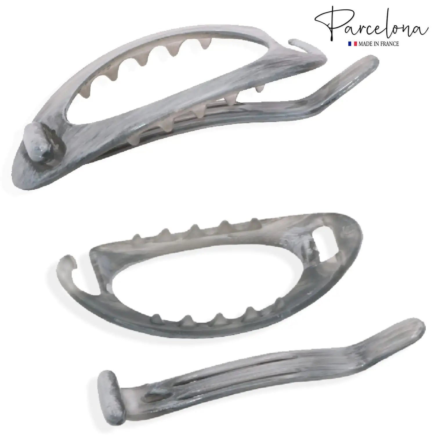 Parcelona French Plain Oval Small Cellulose Metal Free Hair Barrette for Women