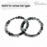 Parcelona Flexible Set of 4 Chenille Ponytail Holder Elastic Hair Ties