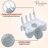 Parcelona French Big Flower 2 3/4" Celluloid Covered Spring Hair Claw for Women