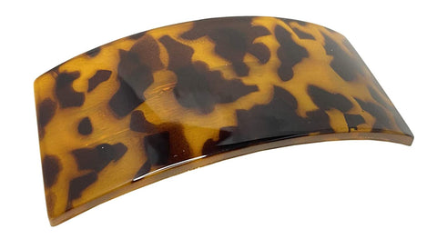 Parcelona French Broad Rectangle Light Brown Extra Large  Wide Hair Barrette