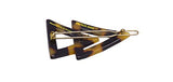 French Amie Pyramid Small Tokyo & Onyx Handmade Snap on Hair Pin Clips Barrette