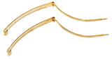 Parcelona French Fine Curve Golden Set of 6 Metal Side Slide Hair Clip Barrettes