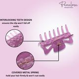Parcelona French Classic 1.5" Small Celluloid Set of 3 Hair Claws for Women