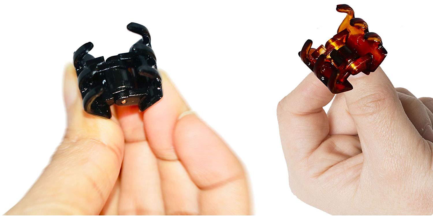 Parcelona French Little Belle Shell And Black Cellulose Set Of 2 Mini Hair Claws
