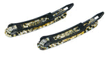 French Amie Mini Opera Set of 2 Celluloid Handmade No Metal Hair Clip Barrettes