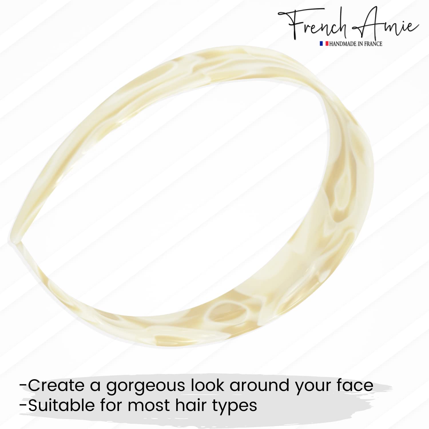 French Amie Ultracomfort Wide 1 1/4" Cellulose Handmade French Hair Headband