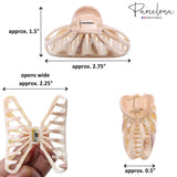 Parcelona French Rain Drop Small 2 3/4" Celluloid Jaw Hair Claw for Women