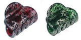 Parcelona French Sparkled Black Dots Red and Green Hair Claws