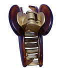 Parcelona French Metallic Matte Teeth Tortoise Shell Small Jaw Hair Claw Clip
