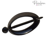 Parcelona French Slide Hoop Black and Shell Large 4" Celluloid Bun Cover