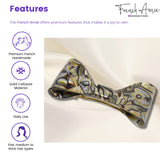 French Amie Bow Onyx Jumbo Extra Large Celluloid Handmade Hair Clip Barrette