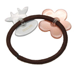 French Amie Floral Moo Crystals Yellow Pink and White Handmade Flexible Elastic