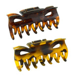 Parcelona French Classic Small 2.5" Celluloid Set of 2 Jaw Hair Claws for Women