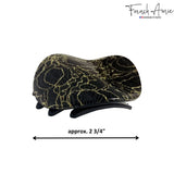 French Amie Handmade Onde Golden Lace Black Side Slider Jaw Hair Claw Clip