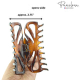 Parcelona French Shell Large Celluloid Acetate Grip Covered Spring Jaw Hair Claw