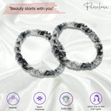 Parcelona Flexible Set of 4 Chenille Ponytail Holder Elastic Hair Ties