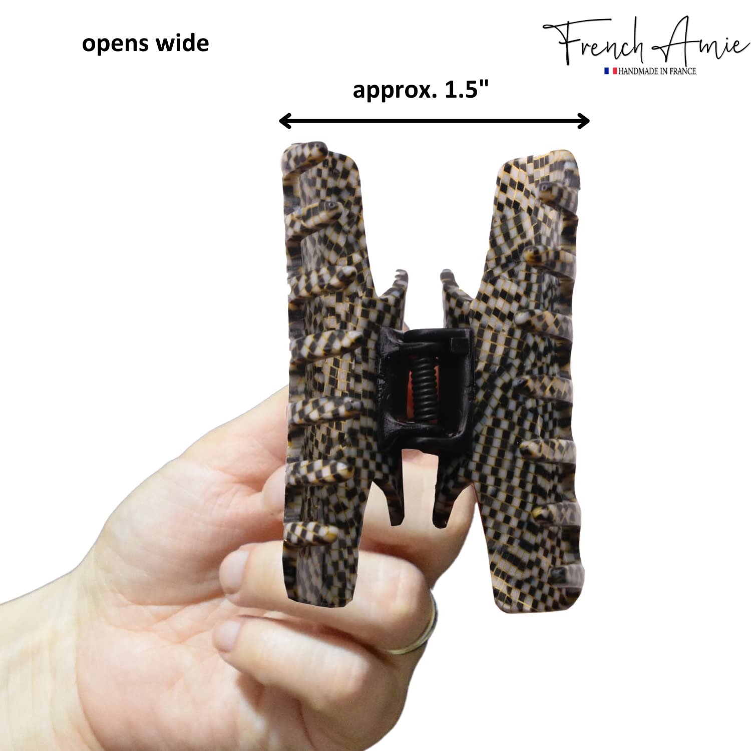 French Amie Chic Small Handmade Cellulose Acetate Jaw Hair Claw Clips