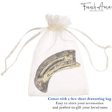 French Amie Handmade Curved Medium Automatic Strong Grip Hair Clip Barrette
