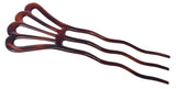 Parcelona French Wavy Three Teeth Shell Large Set of 3 Chignon Hair Pin Sticks