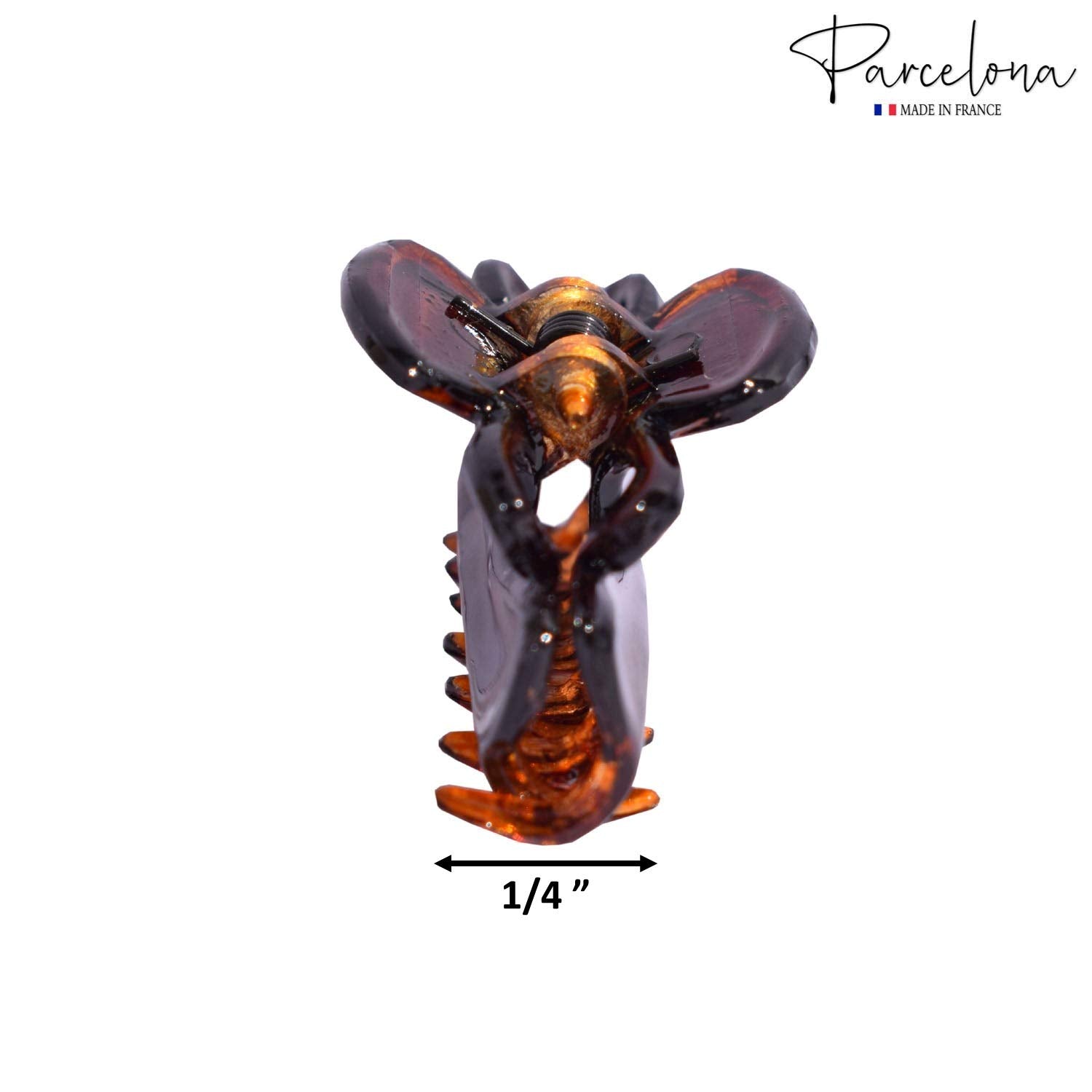 Parcelona French petite neu Mini Set of 4 Brown and Black Cellulose Hair Claws