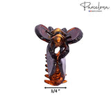 Parcelona French Petite Very Small Set of 4 Hair Claws For Women(Clear-Black)