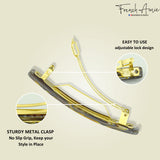 French Amie Small 2 1/4" Celluloid Handmade Hair Barrette for Women and Girls