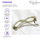 French Amie Infinity Loop 3” Celluloid Handmade Automatic Hair Barrette