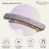 French Amie Small 2 1/4" Celluloid Handmade Hair Barrette for Women and Girls