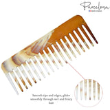 Parcelona French Fluffy Brown Ivory Large Wide Tooth Hair Detangling Combs