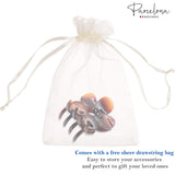 Parcelona French Big Flower 2 3/4" Celluloid Covered Spring Hair Claw for Women