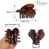 Parcelona French Hair Claw with Wings Shell Small Celluloid Clip for Women